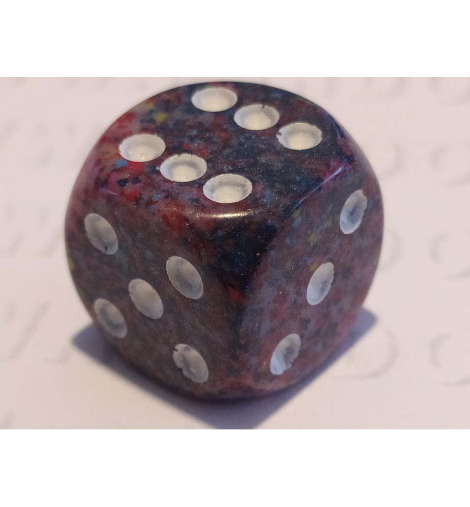 Dobbelsteen D6 Multicolor Speckled