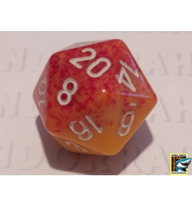 Dobbelsteen D20 Oranje Speckled