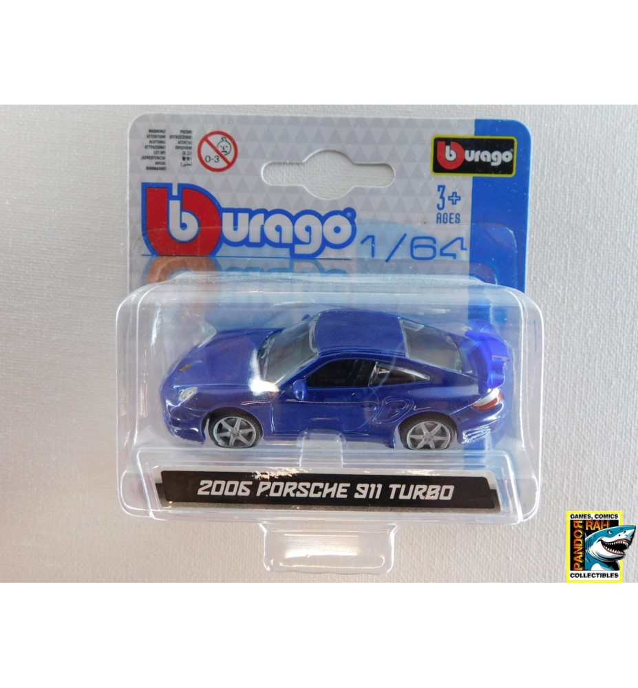 Bburago 2006 Porsche 911 Turbo Blauw 1:64