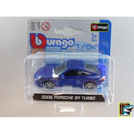 Bburago 2006 Porsche 911 Turbo Blauw 1:64