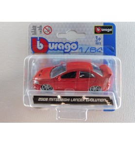 Bburago 2008 Mitsubishi Lancer Evolution Rood 1:64