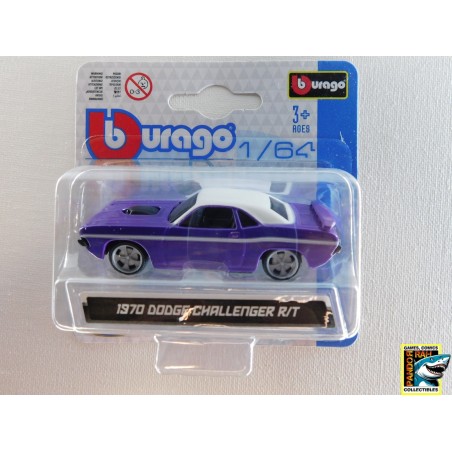 Bburago 1970 Dodge Challenger R/T Paars 1:64