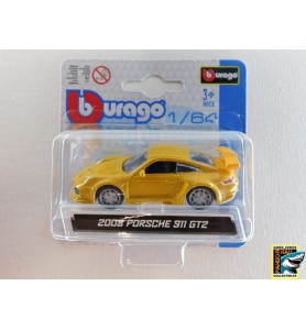 Bburago 2008 Porsche 911 GT2 Geel 1:64