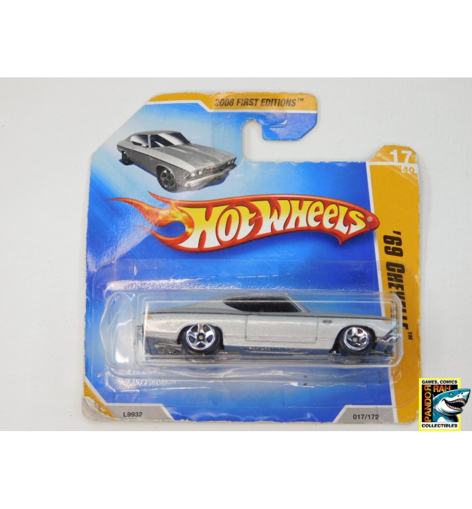 Hotwheels '69 Chevelle Zilvergrijs 1:65