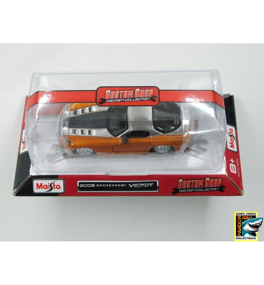 Maisto 2008 Dodge Viper SRT-10 Zilverkleurig-Oranje 1:64