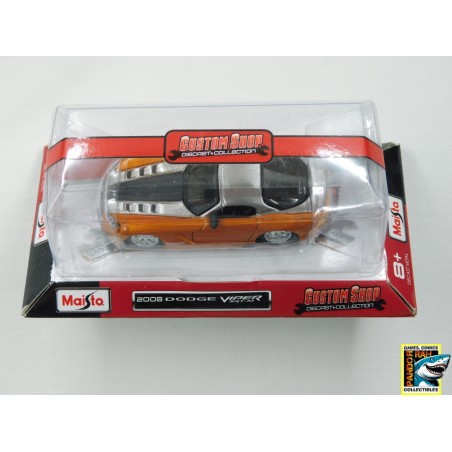 Maisto 2008 Dodge Viper SRT-10 Zilverkleurig-Oranje 1:64