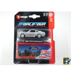 Bburago 1967 Ford Mustang GT Zilvergrijs 1:64