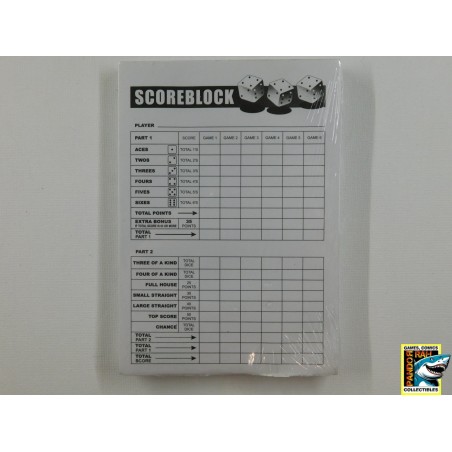 Yahtzee Scoreblock Engelstalig