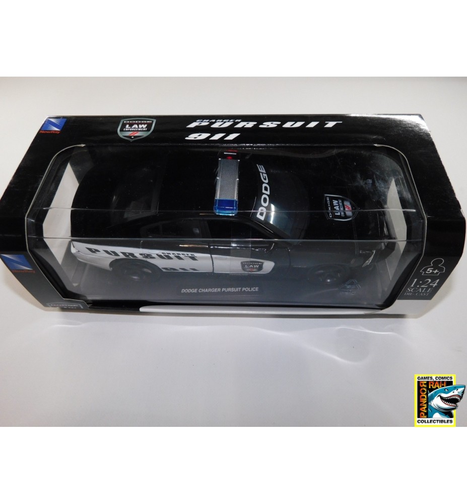 New Ray Dodge Charger Pursuit Police Zwart 1:24