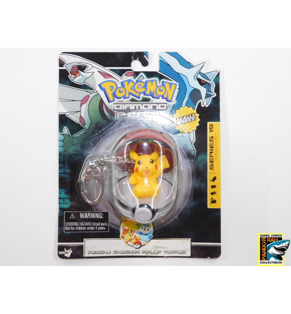Pokémon Diamond & Pearl Pokebal met Pikachu Sleutelhanger