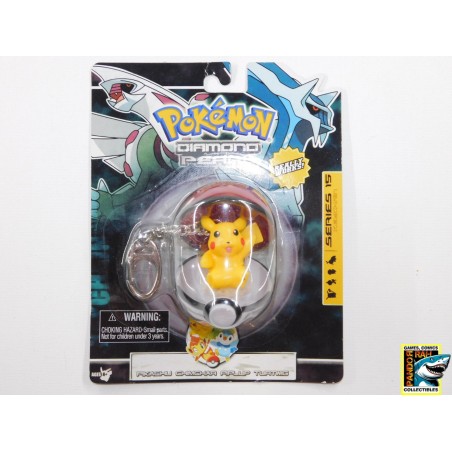 Pokémon Diamond & Pearl Pokebal met Pikachu Sleutelhanger