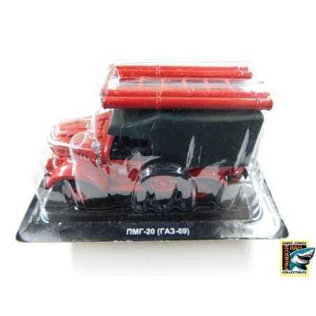 PMG-20 GAZ-69 4x4 Russische Brandweer Assistentiewagen 1:43