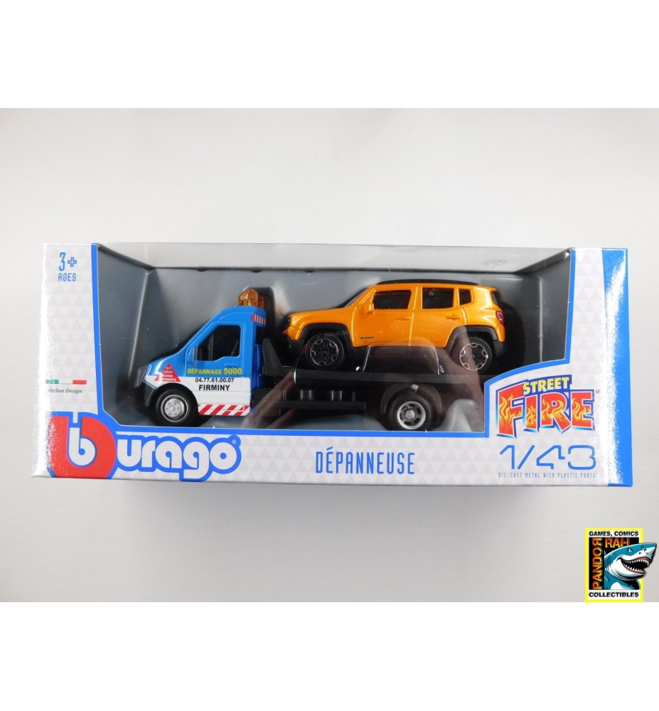 Bburago Jeep Renegade & Flatbed Transporter Set 1:43