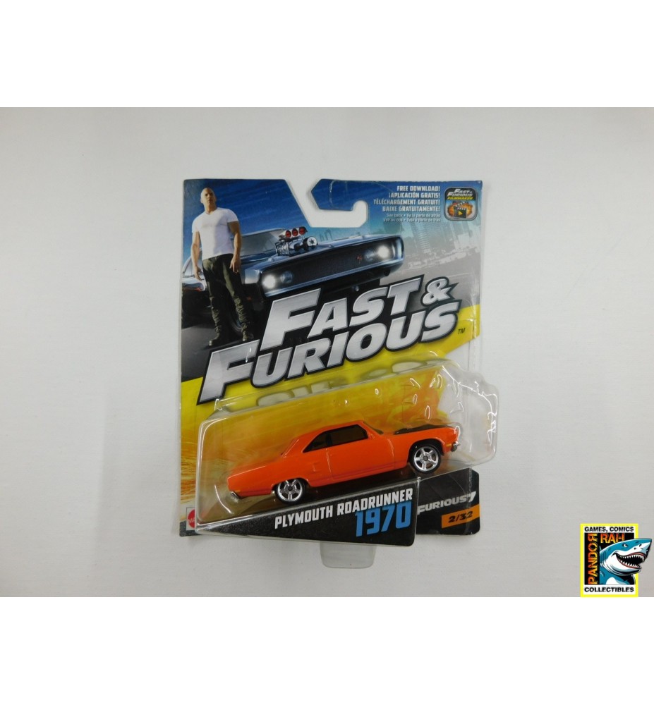 Mattel Fast & Furious 7 1970 Plymouth Roadrunner Oranje 1:55