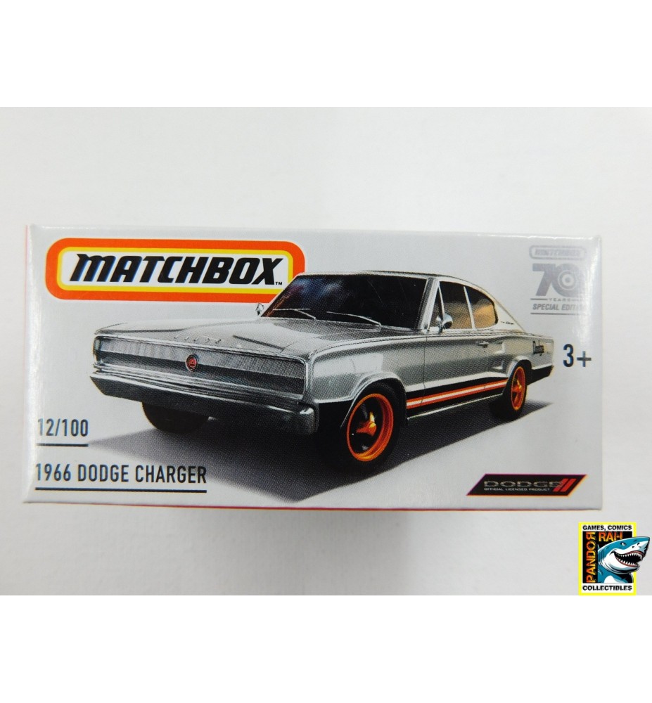 Matchbox 70 1966 Dodge Charger Metallic Zilverkleurig 1:65