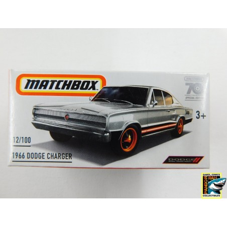 Matchbox 70 1966 Dodge Charger Metallic Zilverkleurig 1:65