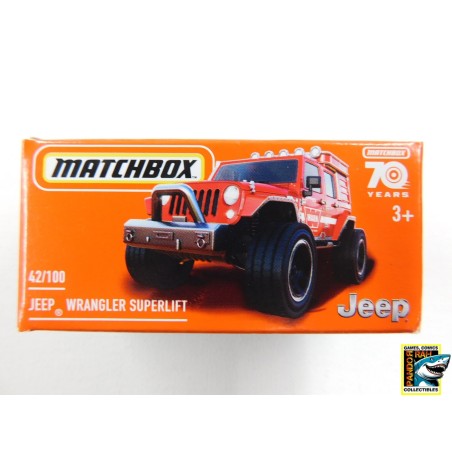 Matchbox 70 Jeep Wrangler Superlift Rood 1:65