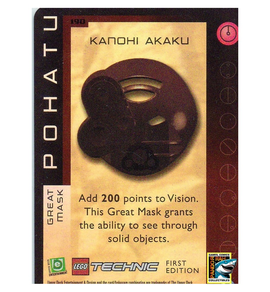 Bionicle Quest For The Masks TCG - Pohatu - Kanohi Akaku Foil UR