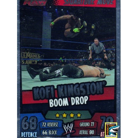 WWE Slam Attax Rumble 2011 Kofi Kingston Boom Drop Mirror Foil