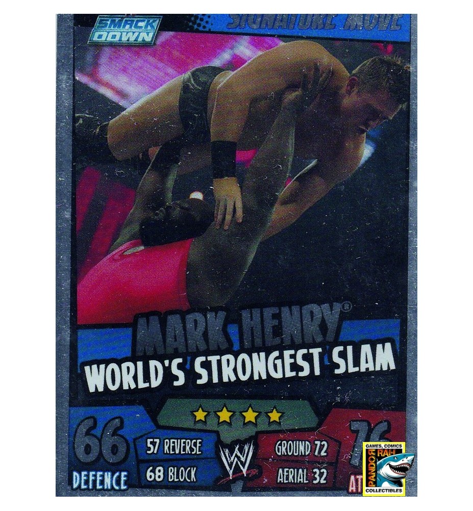 WWE Slam Attax Rumble 2011 Mark Henry Worlds Strongest Slam Mirror Foil