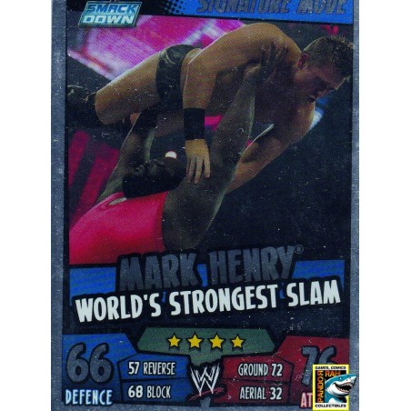 WWE Slam Attax Rumble 2011 Mark Henry Worlds Strongest Slam Mirror Foil