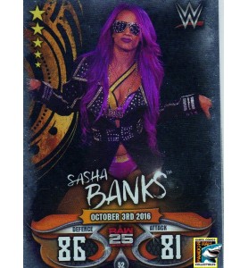 WWE Slam Attax Live 2018 Sasha Banks Foil