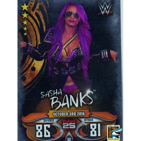 WWE Slam Attax Live 2018 Sasha Banks Foil