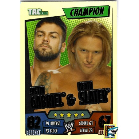 WWE Slam Attax Rumble 2011 Justin Gabriel & Keith Slater Rainbow Foil